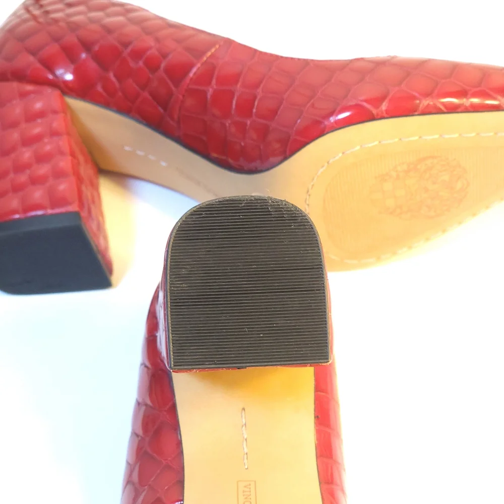 Vince Camuto Red Croc-Embossed Pointed-Toe Pumps - Picture 9 of 9